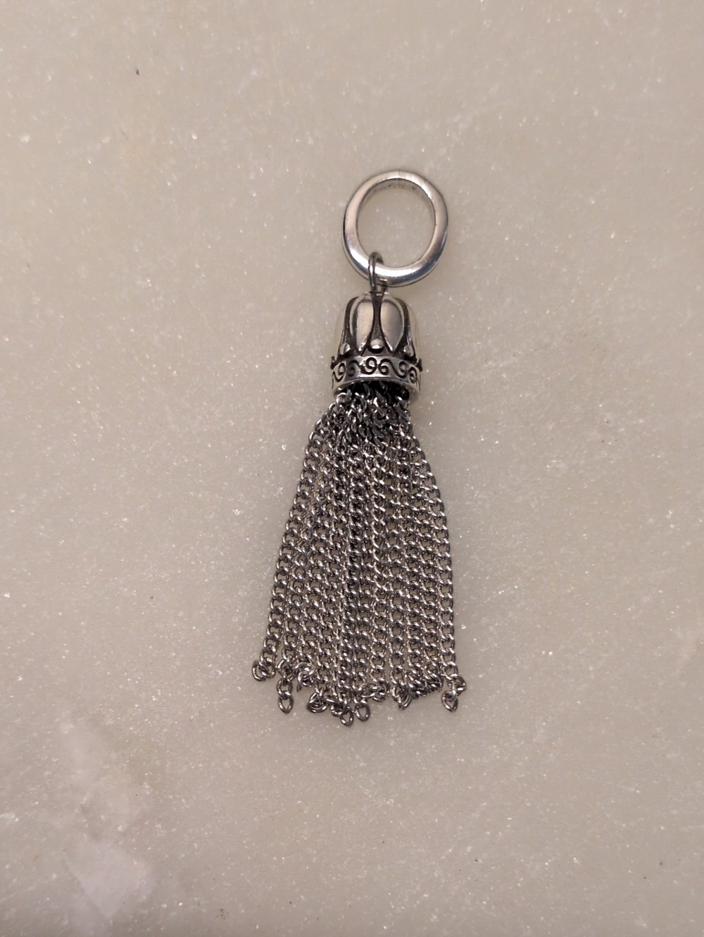 Brighton Silver Tahlia Chain Tassel Amulet Pendant Jewelry Retired RARE!